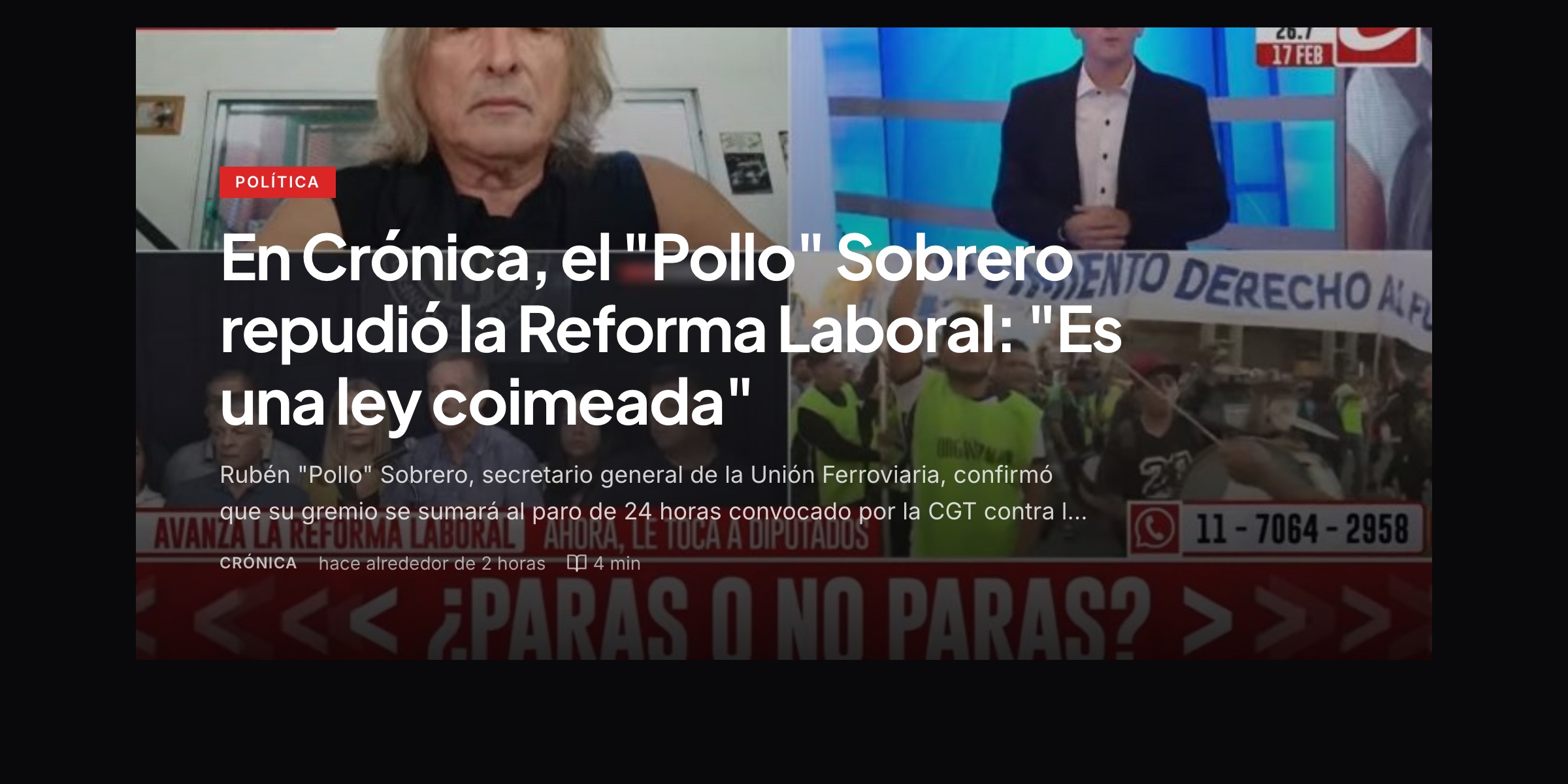 Sección Para Vos con artículos personalizados basados en lectura